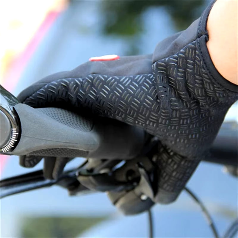 Winter Cycling Gloves Men Women Motorcycle Fleece Sport Zipper Autumn Touch Screen Warm Water-Repellent Windproof Non-Slip Glove