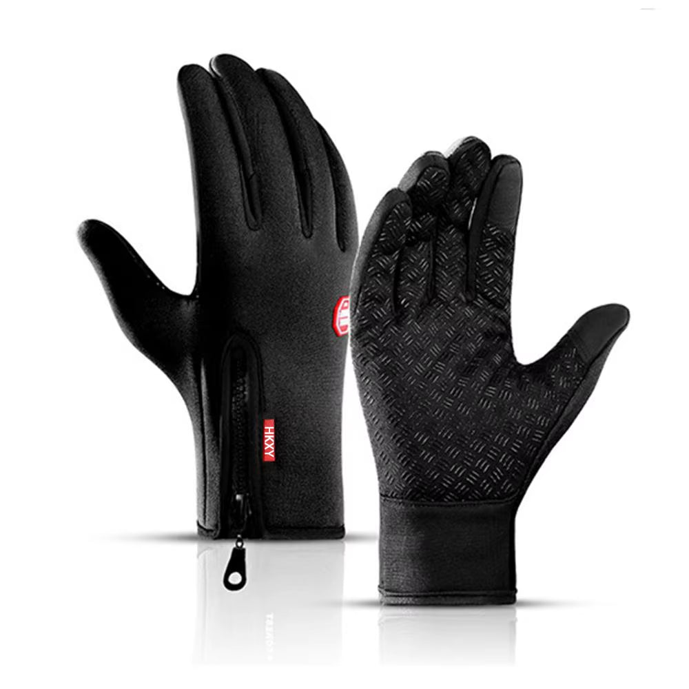 Winter Cycling Gloves Men Women Motorcycle Fleece Sport Zipper Autumn Touch Screen Warm Water-Repellent Windproof Non-Slip Glove
